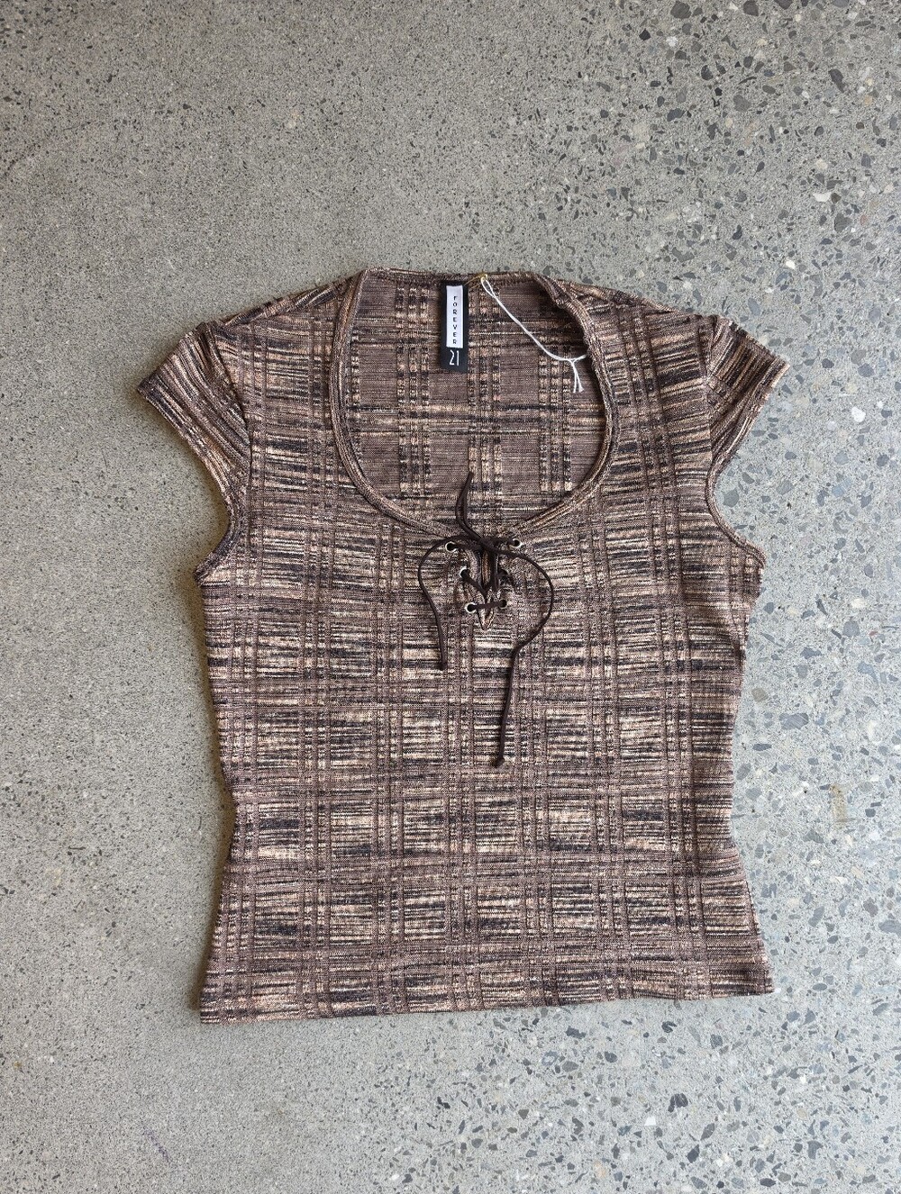 Y2K Metallic Top